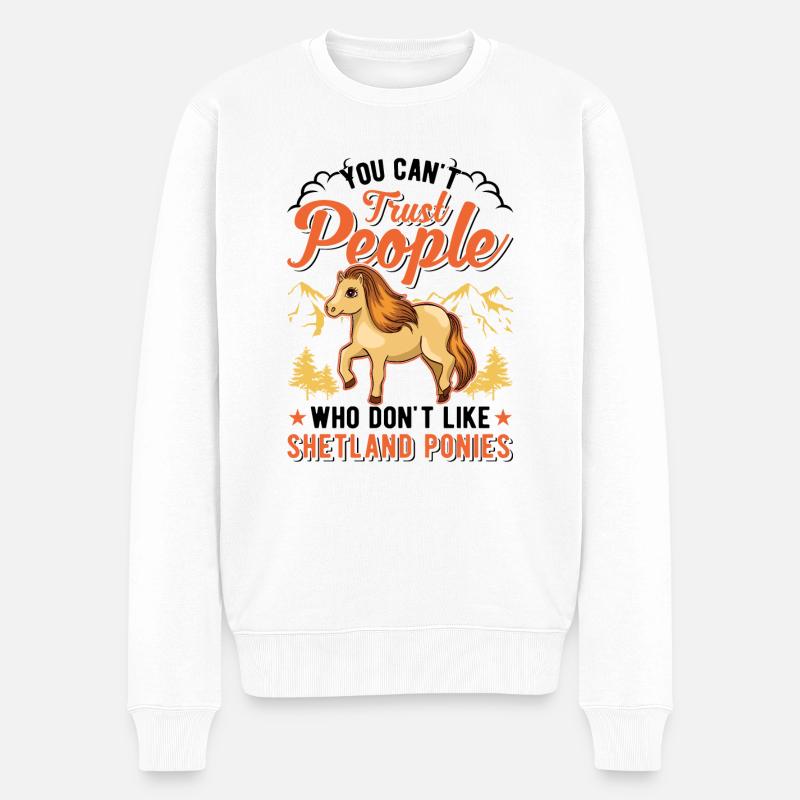 Shetland Pony Cadeau Shetty - Pull Premium bio Homme - blanc