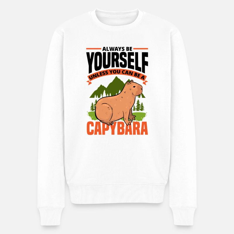 Citation amusante de rongeur capybara - Pull Premium bio Homme - blanc