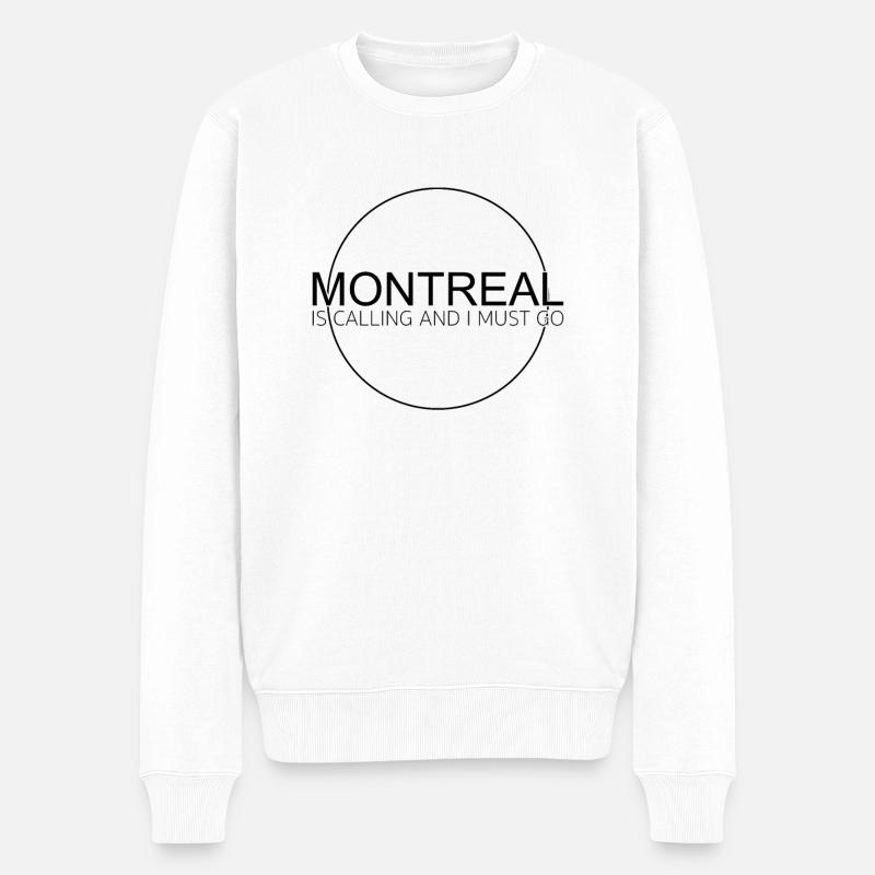 Montreal Spruch - Männer Premium Bio Pullover - Weiß