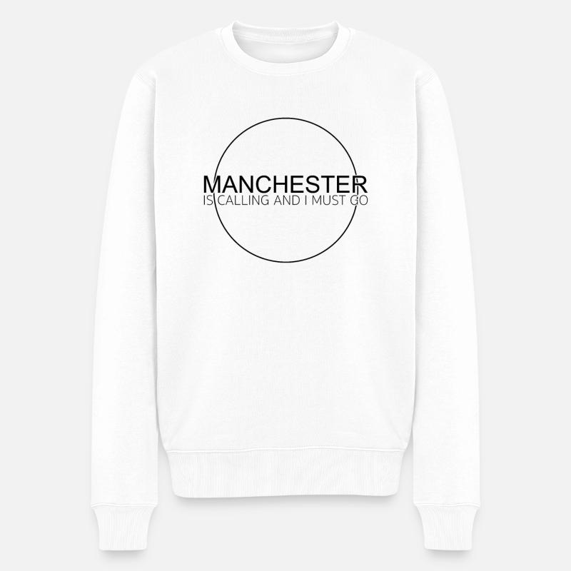 Manchester Spruch - Männer Premium Bio Pullover - Weiß