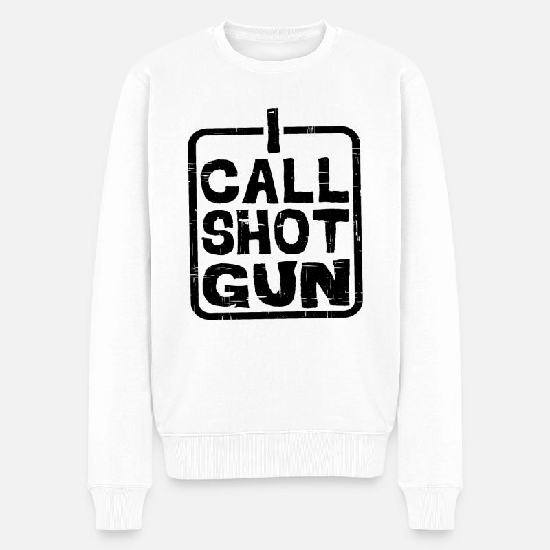 I Call Shotgun 5 - Männer Premium Bio Pullover - Weiß