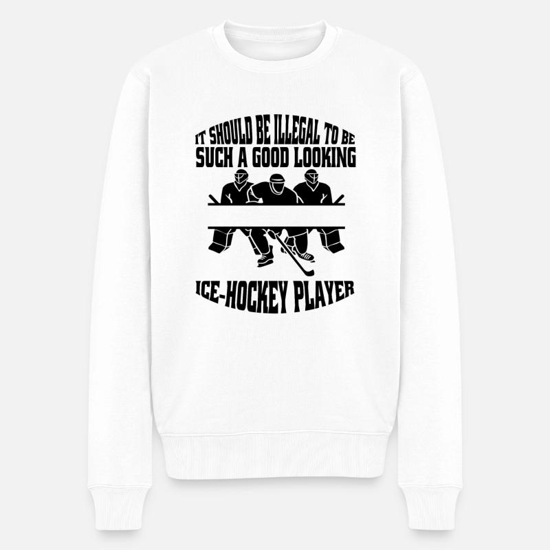 Eishockey Wintersport Eishockeyteam Geschenk - Männer Premium Bio Pullover - Weiß