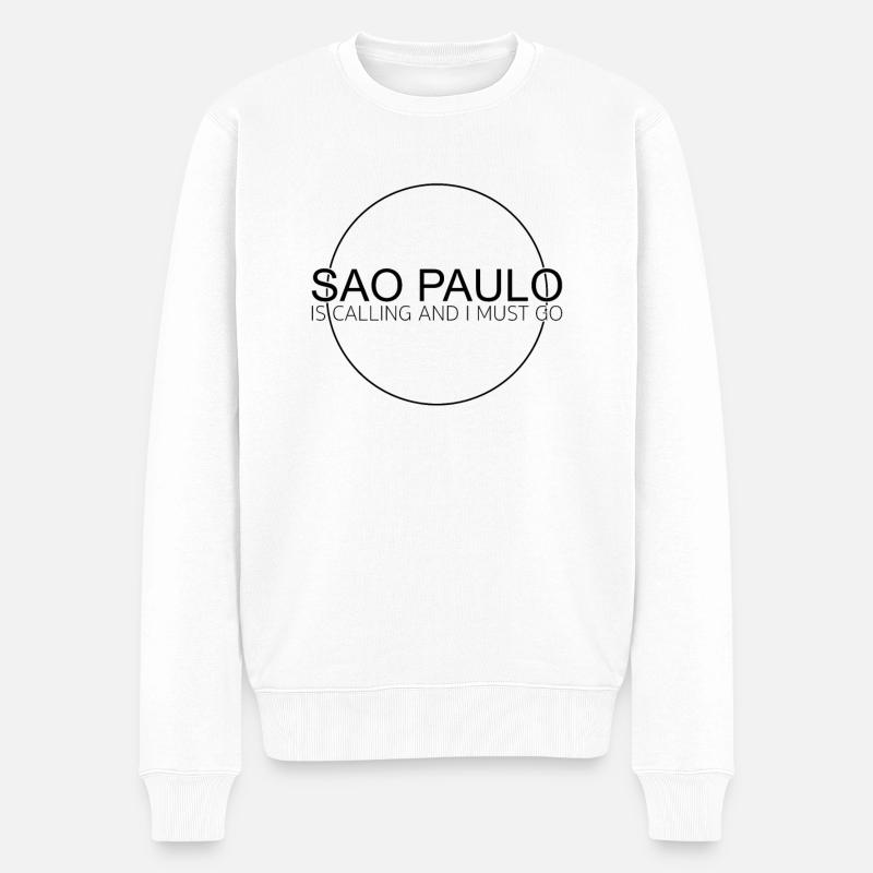 Sao Paulo Spruch - Männer Premium Bio Pullover - Weiß