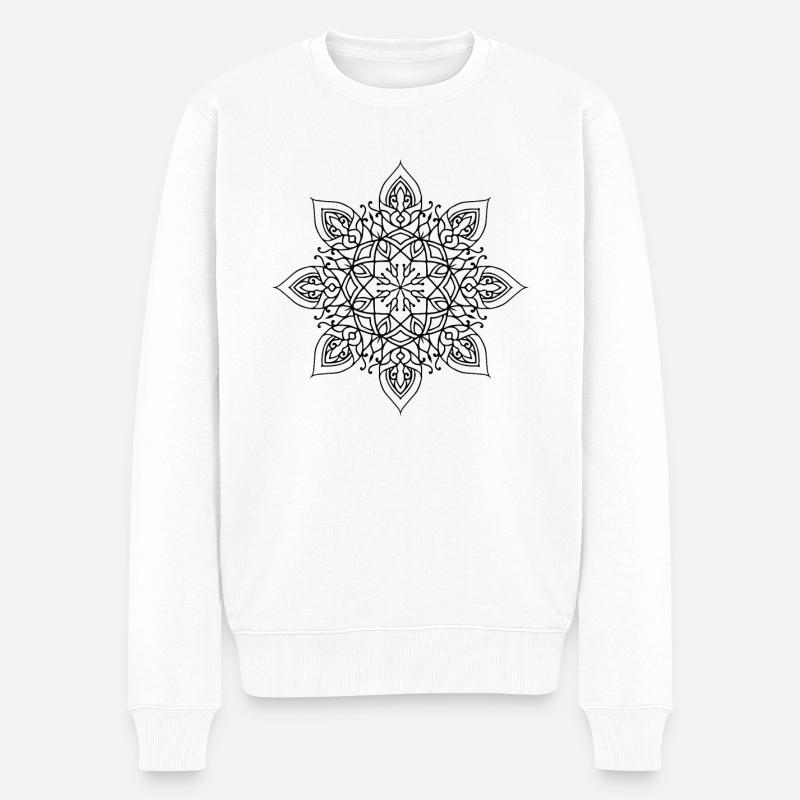 Fleurs Mandala - Pull Premium bio Homme - blanc