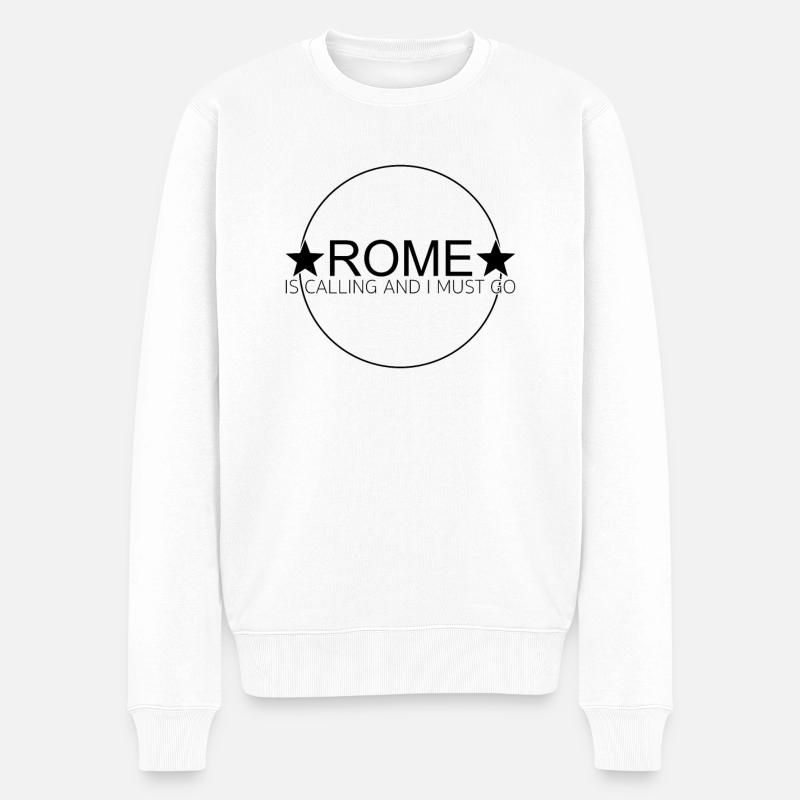 Rom Spruch - Männer Premium Bio Pullover - Weiß