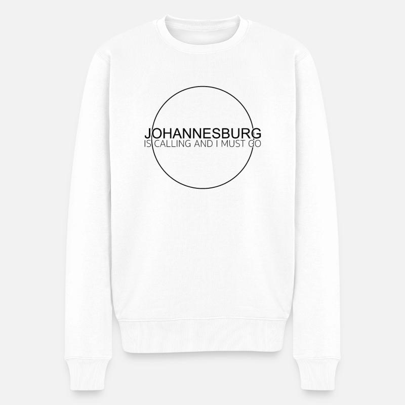 Johannesburg Spruch - Männer Premium Bio Pullover - Weiß