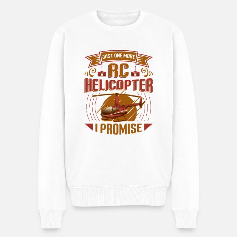 Nur Noch Ein Rc-hubschrauber, Ich Verspreche. - Männer Premium Bio Pullover - Weiß
