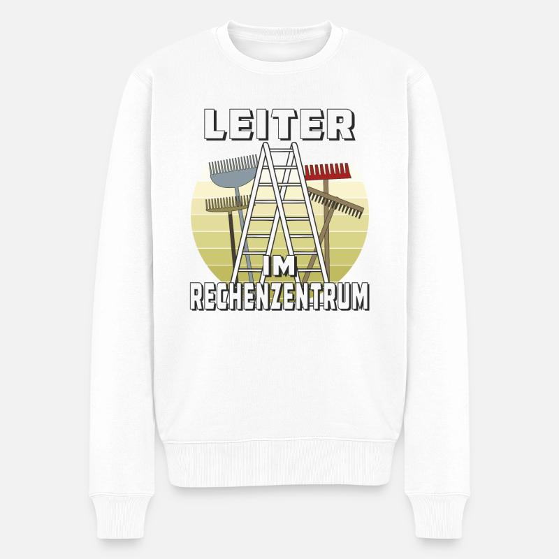 LEITER IM RECHENZENTRUM - Männer Premium Bio Pullover - Weiß