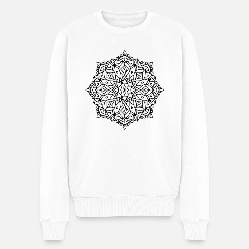 Fleurs Mandala - Pull Premium bio Homme - blanc