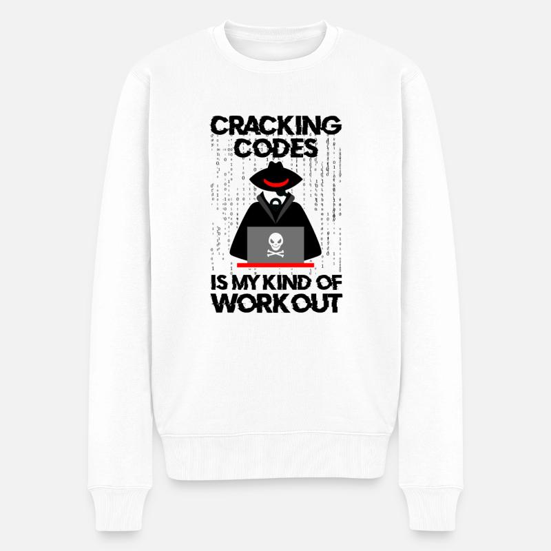 Cybersecurity Professional Hacker Cracking Codes - Männer Premium Bio Pullover - Weiß