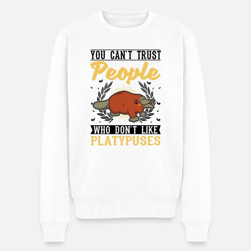 Schnabeltier Geschenk Platypus - Männer Premium Bio Pullover - Weiß