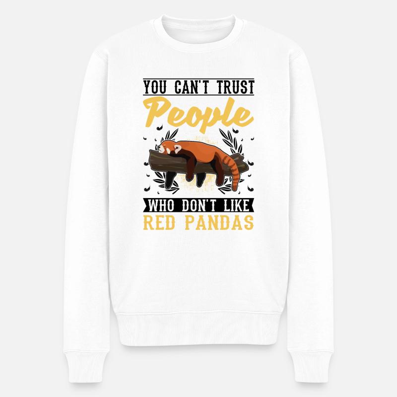 Red Panda Cadeau Chat Ours - Pull Premium bio Homme - blanc