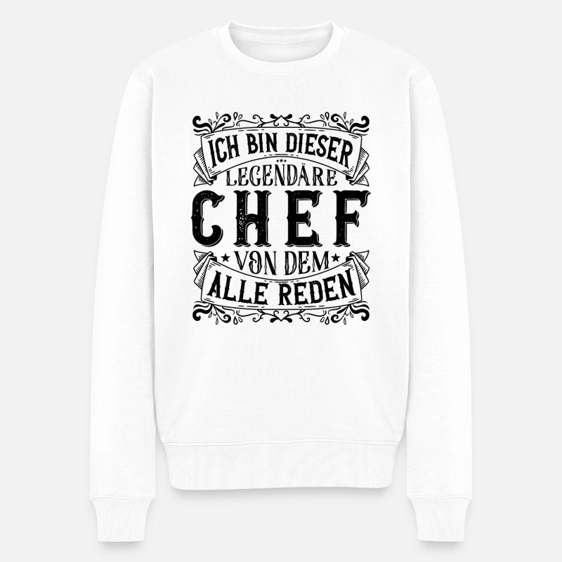 Ich bin dieser Legendäre Chef Chefmeister - Männer Premium Bio Pullover - Weiß