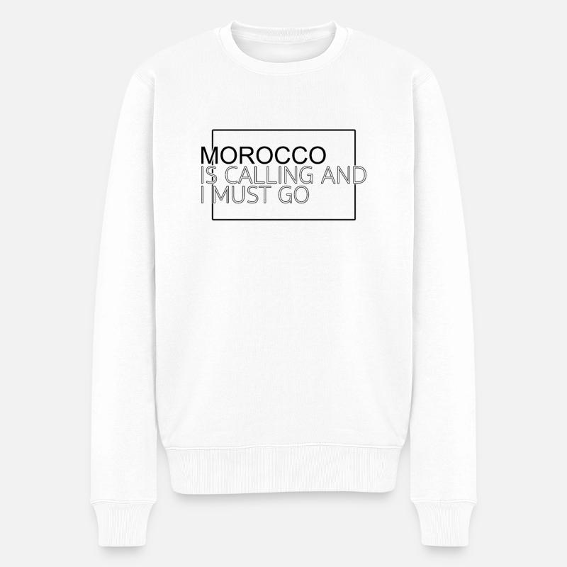 Marokko Spruch - Männer Premium Bio Pullover - Weiß