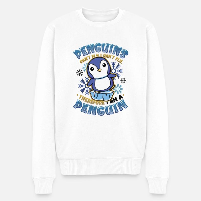 Les pingouins ne peuvent pas voler - Pull Premium bio Homme - blanc