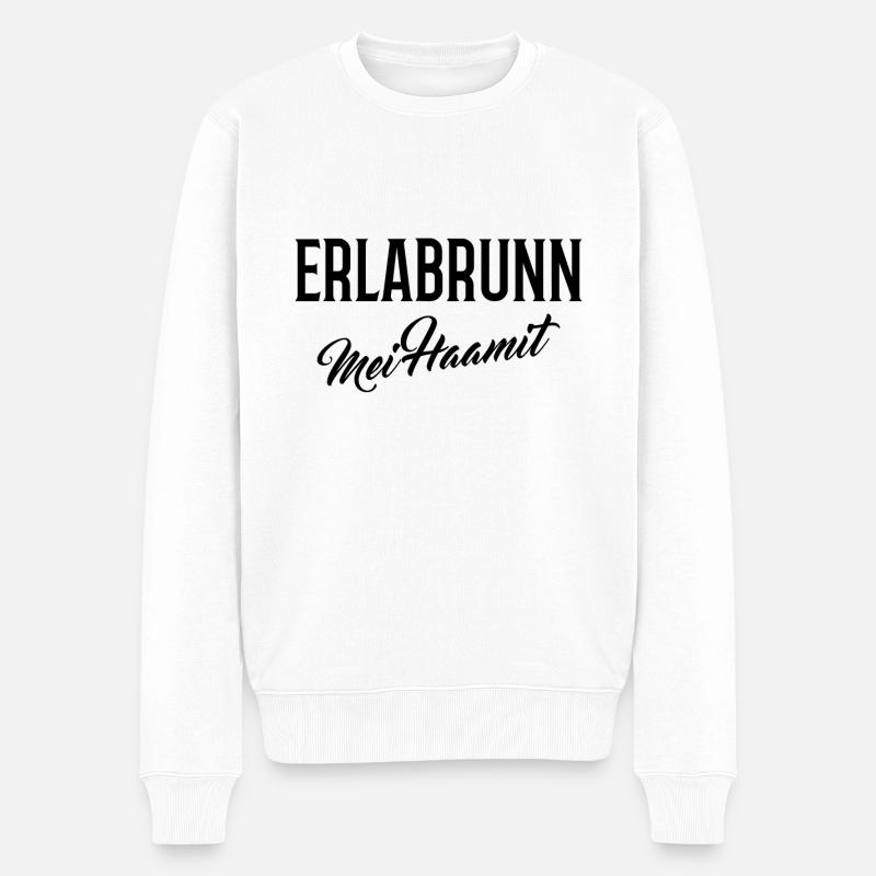 Erlabrunn mei haamit - Männer Premium Bio Pullover - Weiß