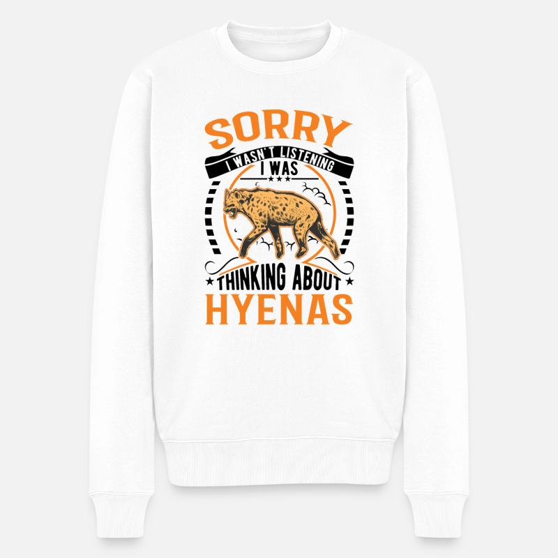 Hyène Aardwolf Hyène - Pull Premium bio Homme - blanc