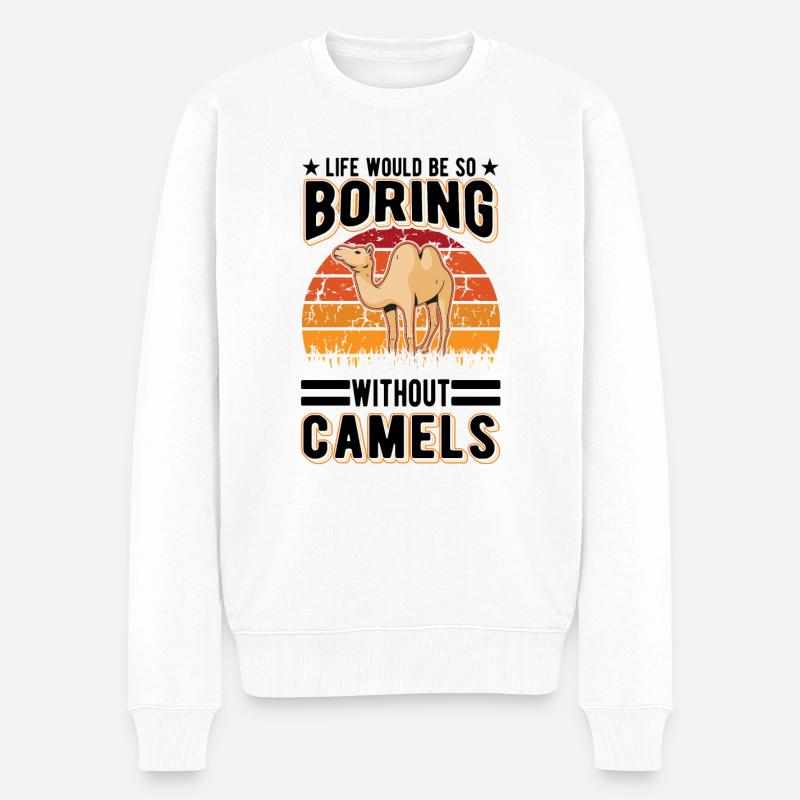 Kamel Geschenk Dromedar Camel Großkamel - Männer Premium Bio Pullover - Weiß