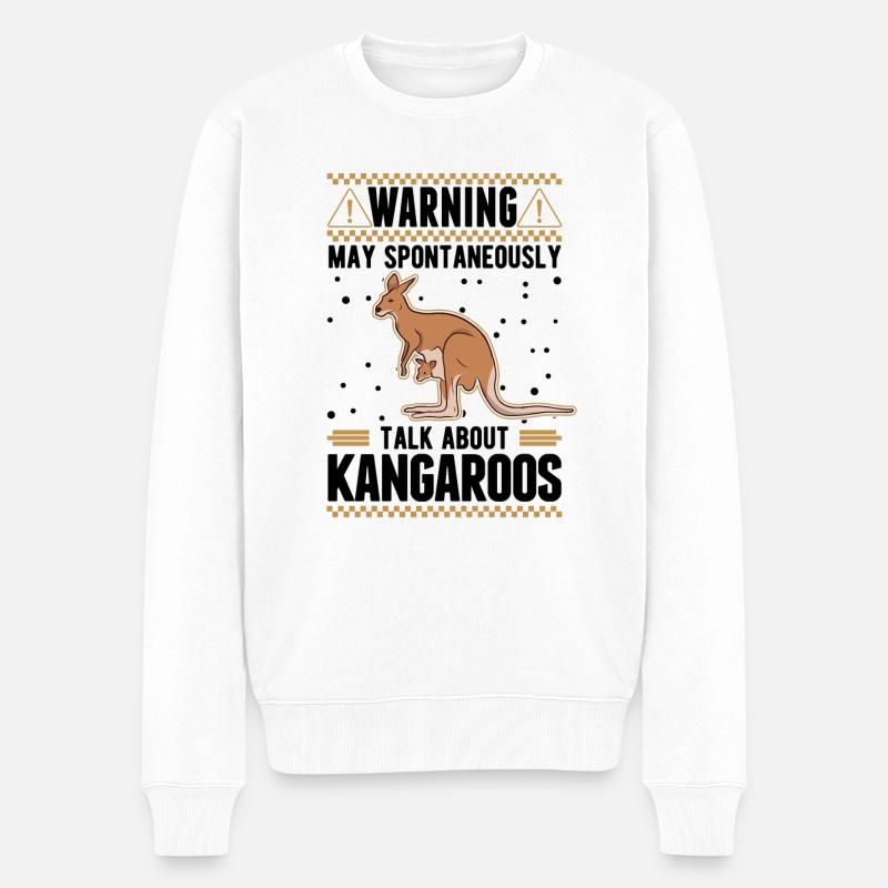 Känguru Australien Australisches Kangaroo - Männer Premium Bio Pullover - Weiß