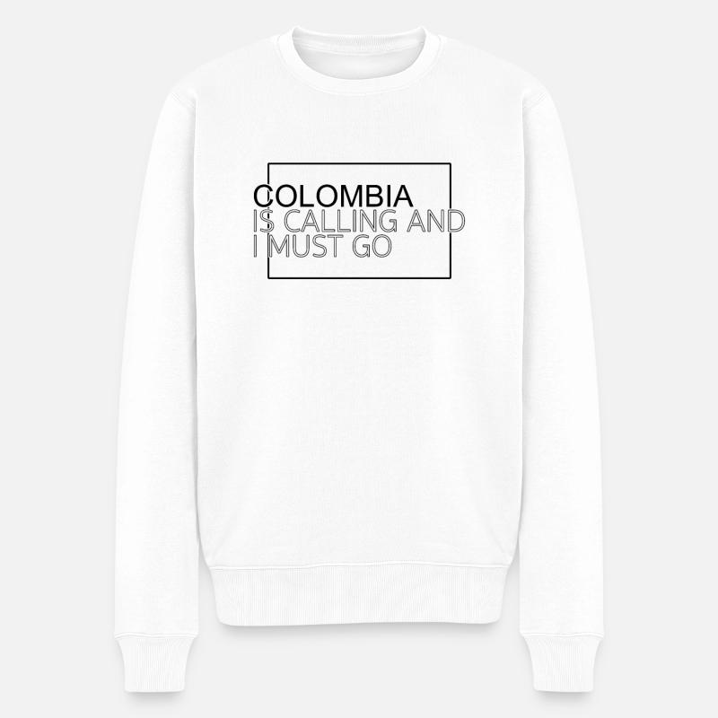 Kolumbien Spruch - Männer Premium Bio Pullover - Weiß