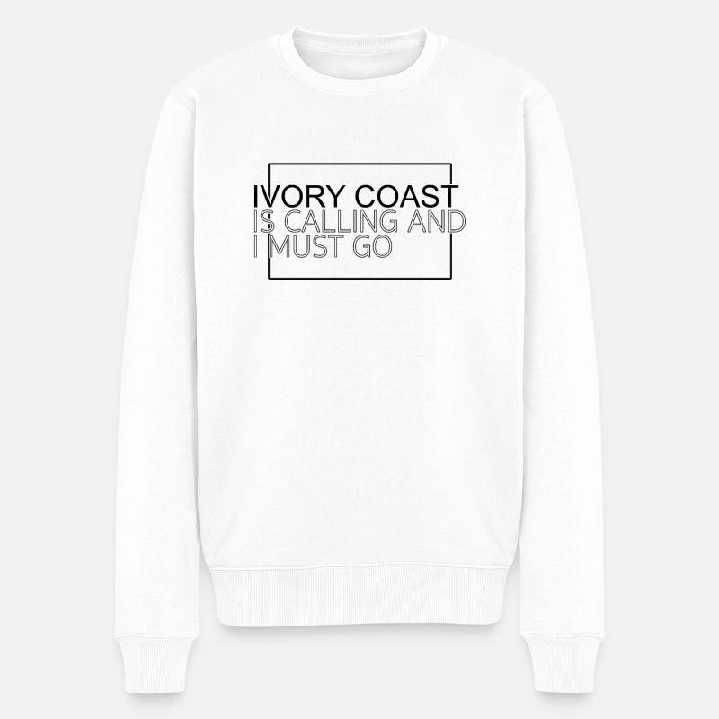 Elfenbeinküste Spruch - Männer Premium Bio Pullover - Weiß