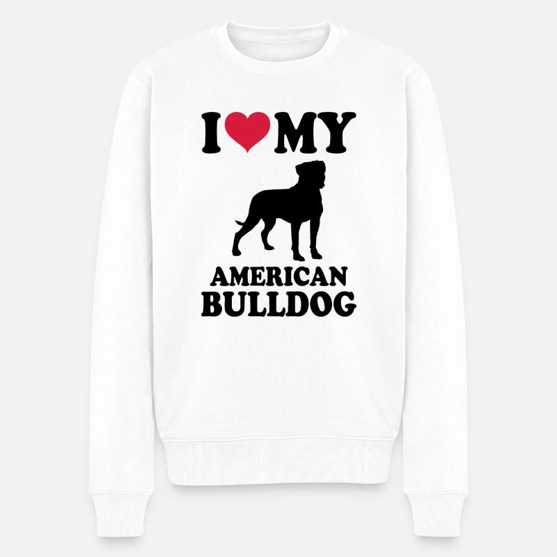American Bulldog - Männer Premium Bio Pullover - Weiß