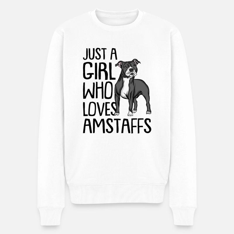 American Staffordshire Terrier - Männer Premium Bio Pullover - Weiß