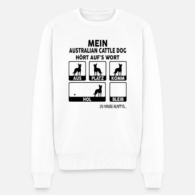 Australian Cattle Dog - Männer Premium Bio Pullover - Weiß