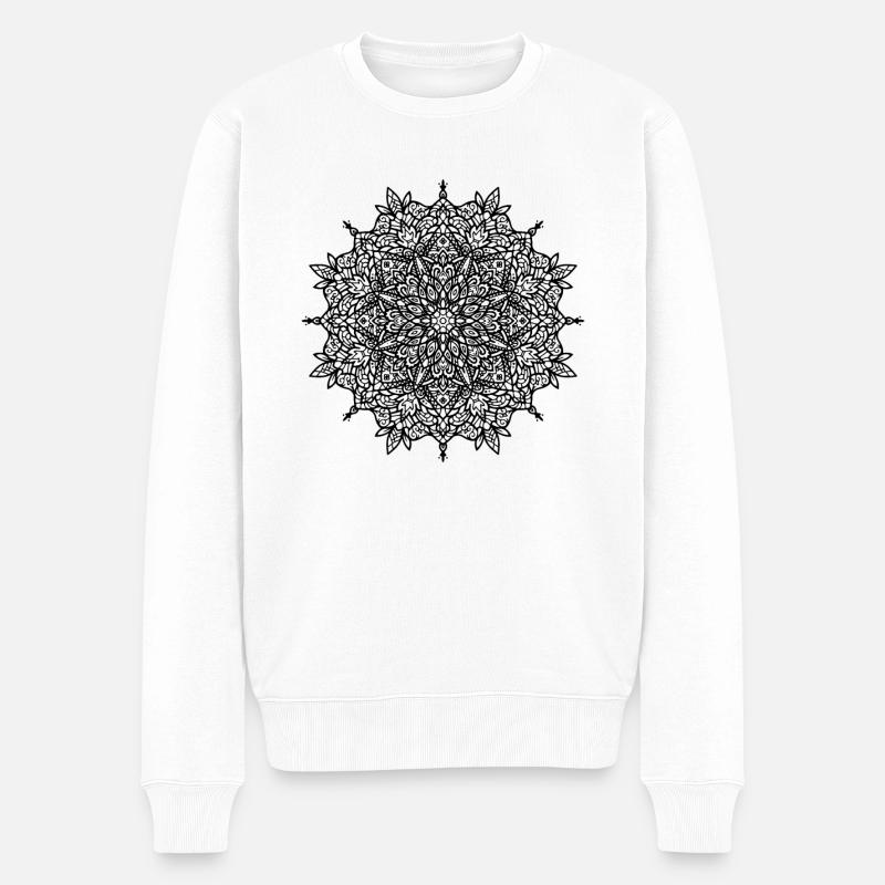 Fleurs Mandala - Pull Premium bio Homme - blanc