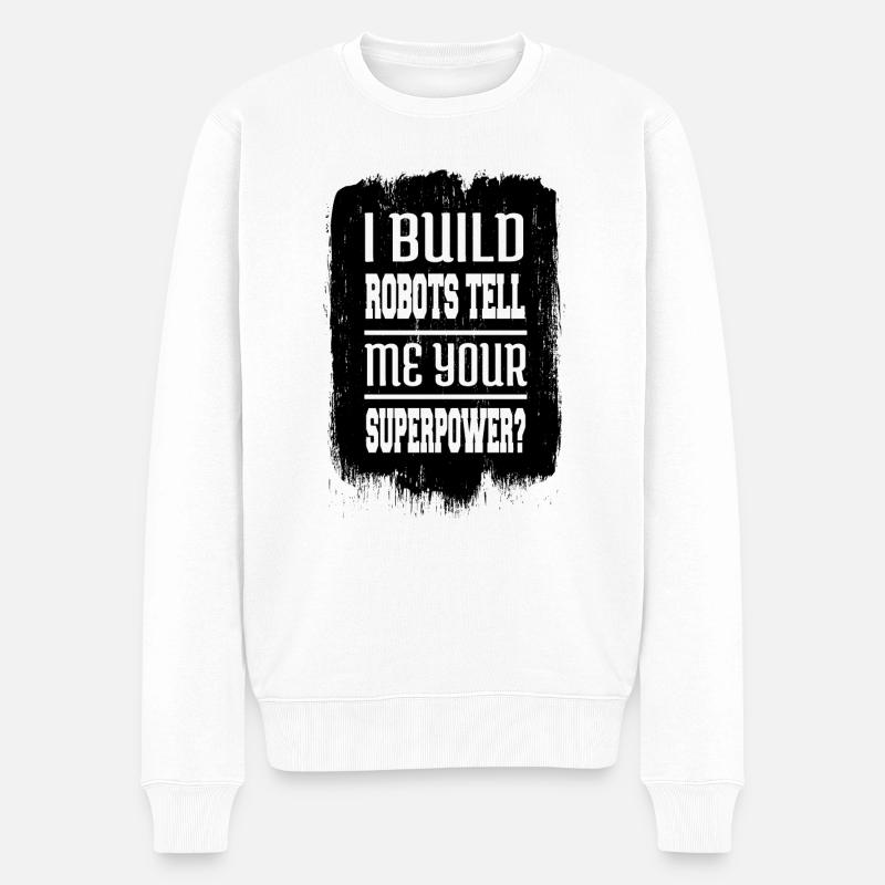 birthday robotics engineering - Männer Premium Bio Pullover - Weiß