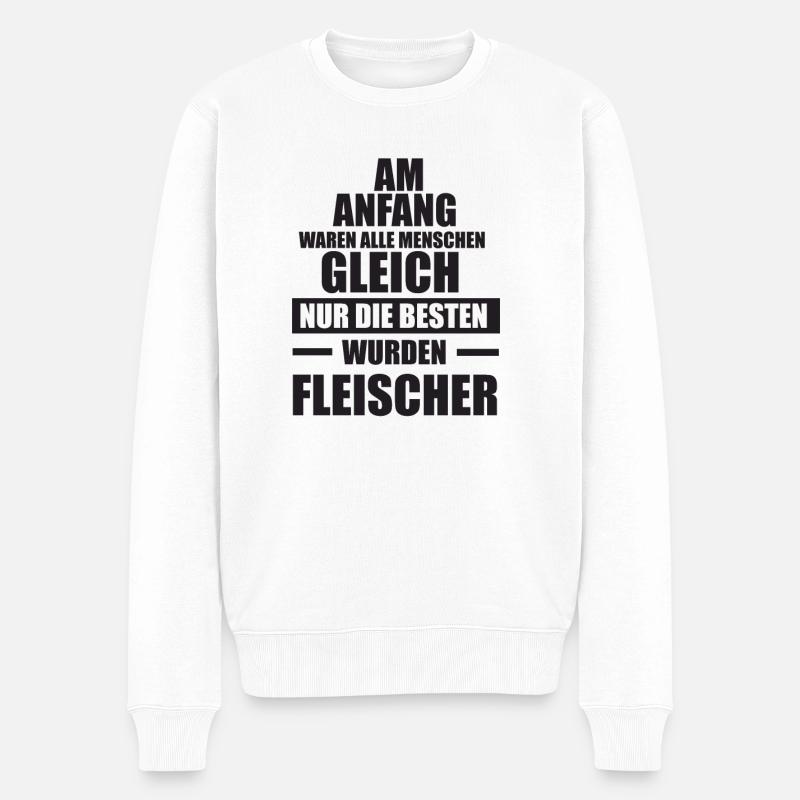 Fleischer Metzger Zerleger Schlachter - Männer Premium Bio Pullover - Weiß