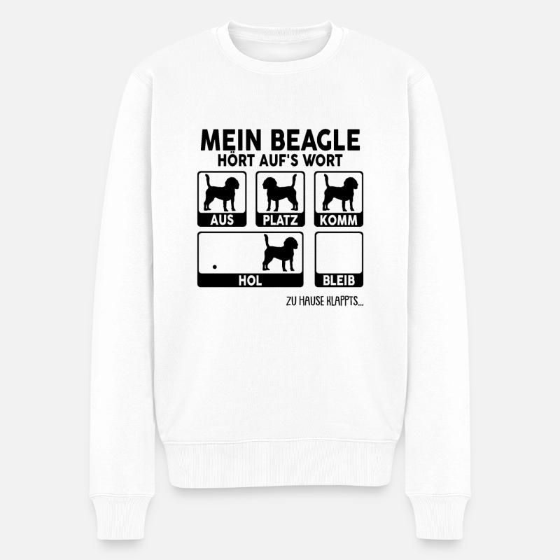 Beagle - Männer Premium Bio Pullover - Weiß