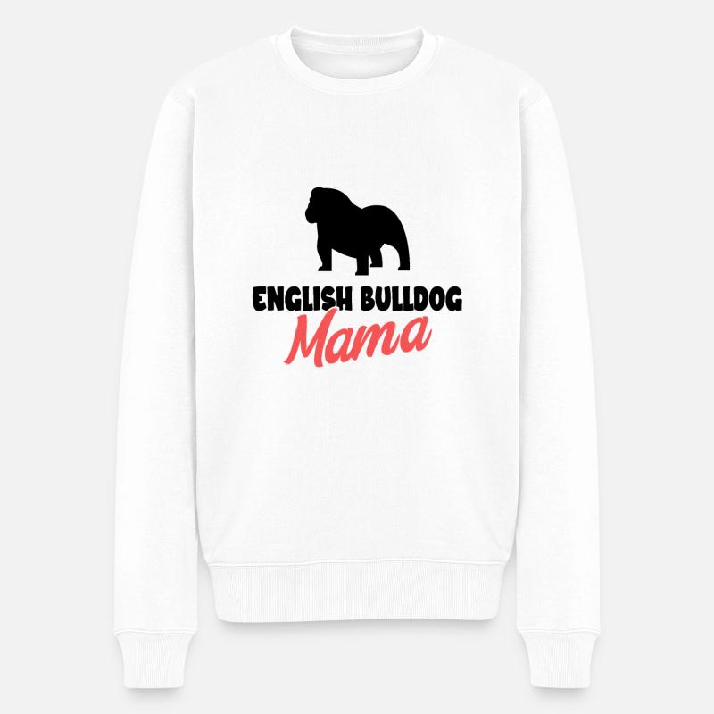 English Bulldog - Männer Premium Bio Pullover - Weiß
