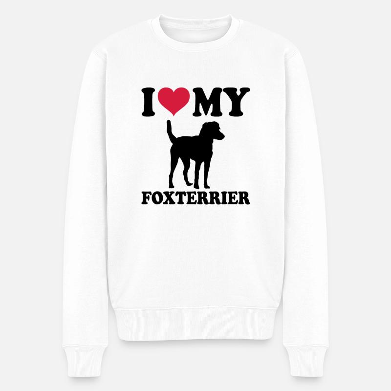 Fox-terrier - Pull Premium bio Homme - blanc