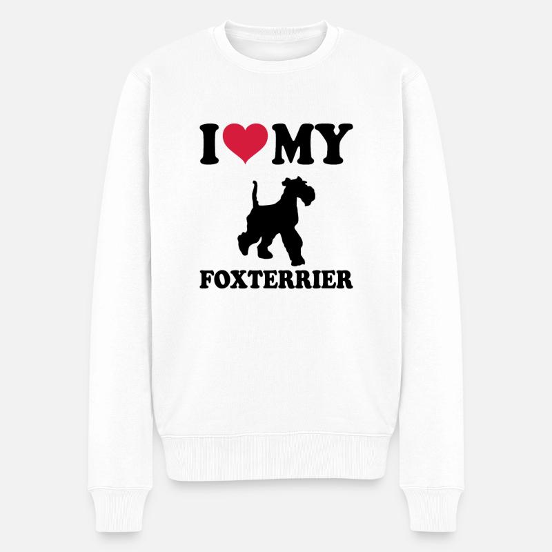 Fox-terrier - Pull Premium bio Homme - blanc
