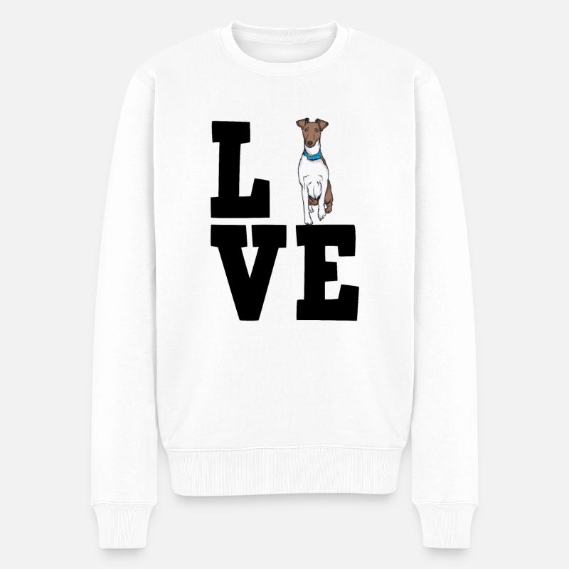 Fox terrier - Økologisk premium-sweatshirt til mænd - hvid