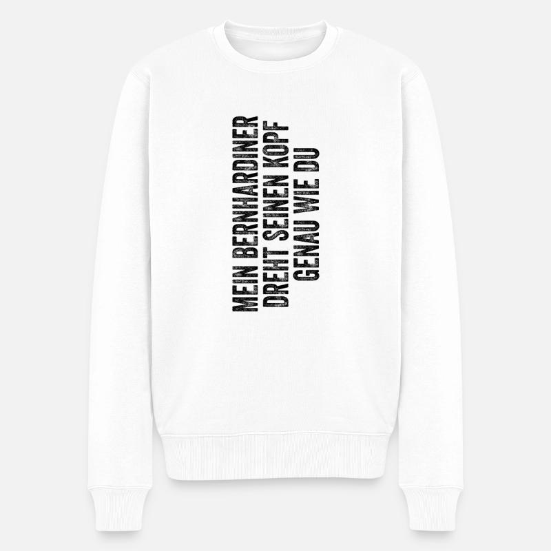 Bernhardiner - Männer Premium Bio Pullover - Weiß