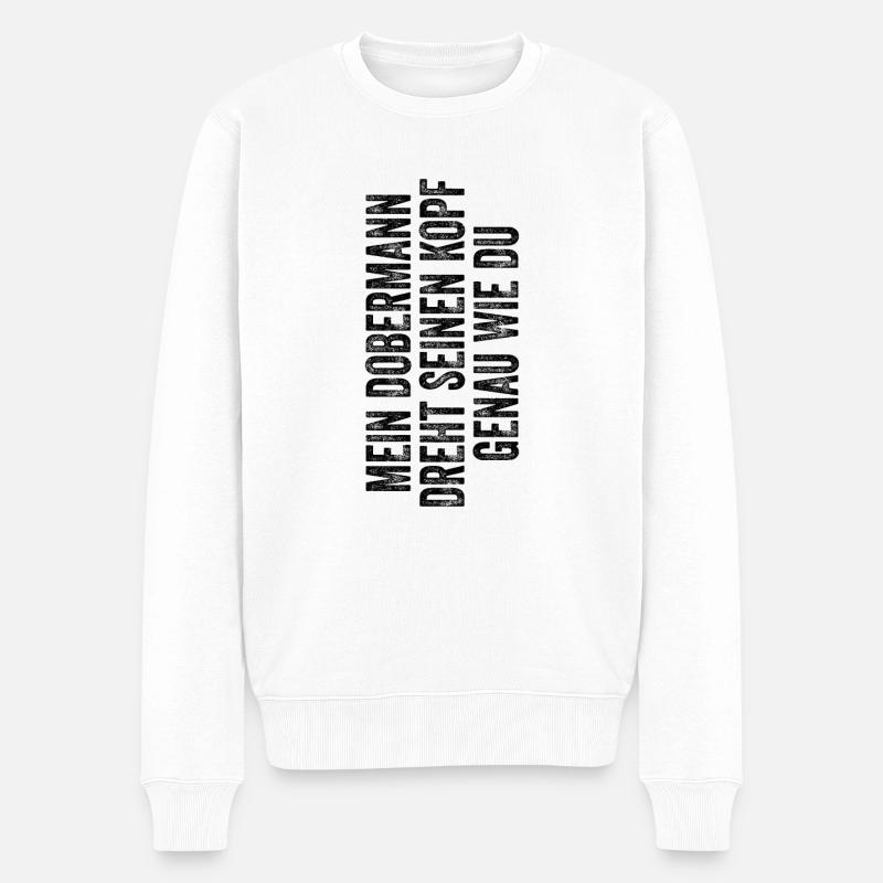 Dobermann - Männer Premium Bio Pullover - Weiß