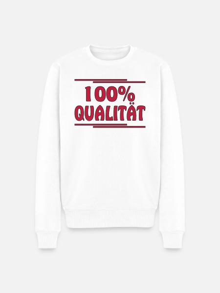 100% QUALITÄT - Männer Premium Bio Pullover - Weiß