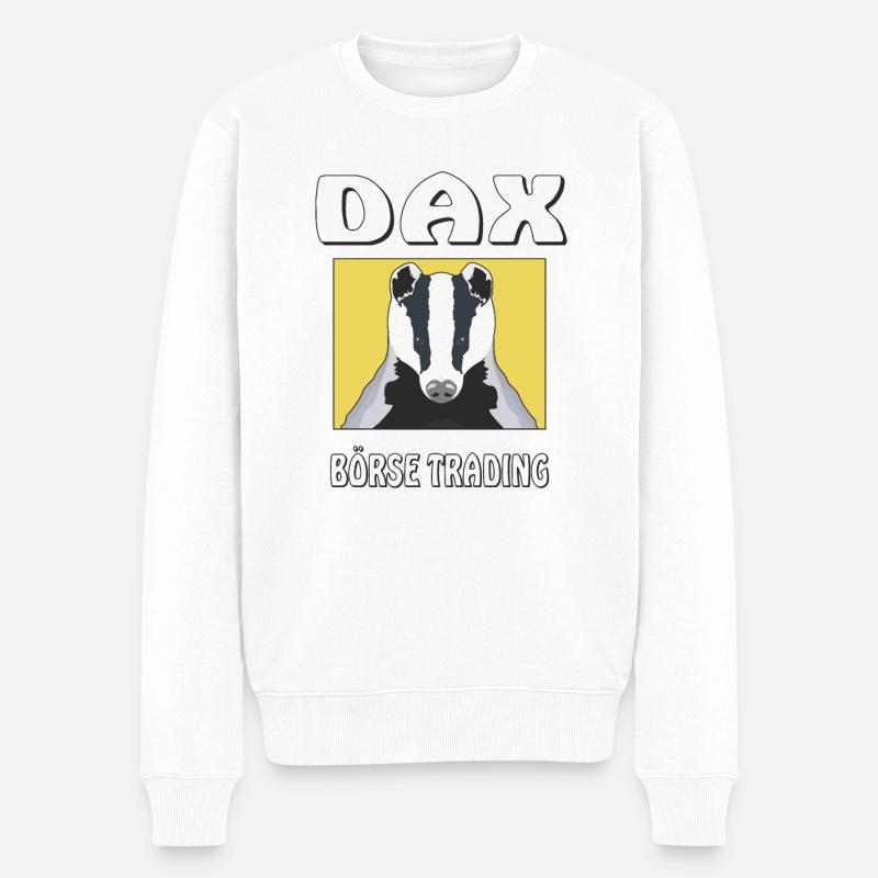 DAX BÖRSE TRADING - Männer Premium Bio Pullover - Weiß