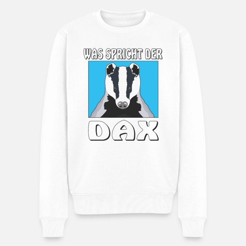 WAS SPRICHT DER DAX - Männer Premium Bio Pullover - Weiß