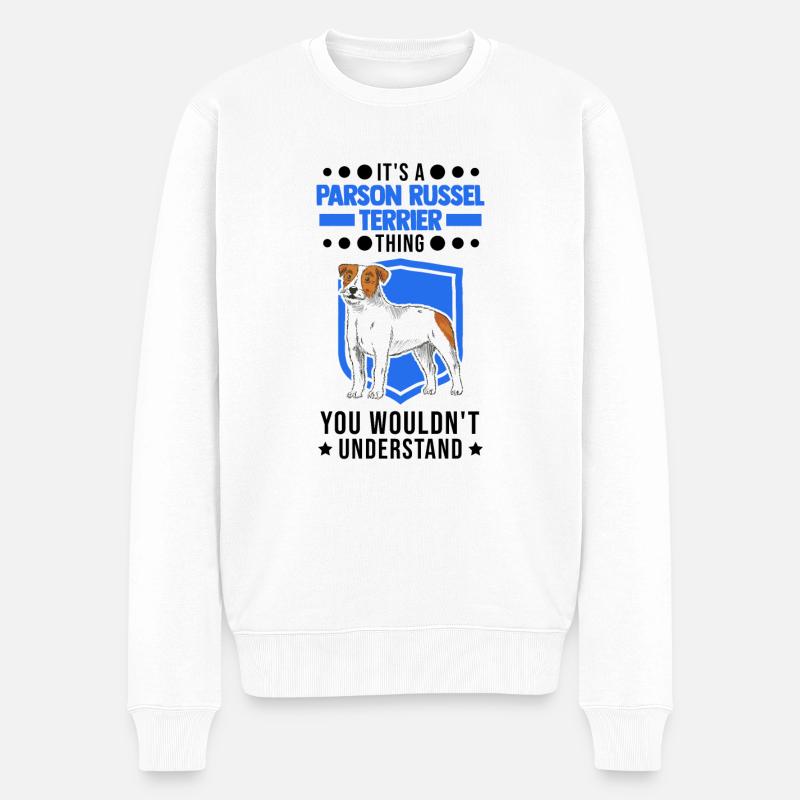 Parson Russell Terrier Chose - Pull Premium bio Homme - blanc