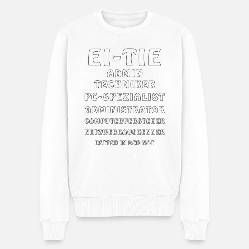 EI-TIE - Männer Premium Bio Pullover - Weiß