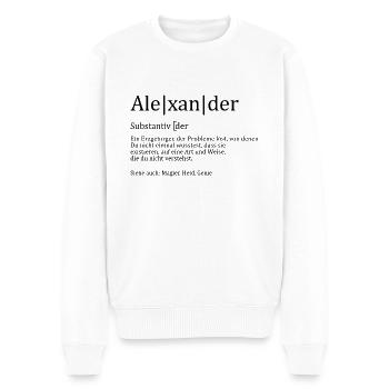 Erzgebirge Alexander - Männer Premium Bio Pullover - Weiß - Vorne - Thijin (182cm)