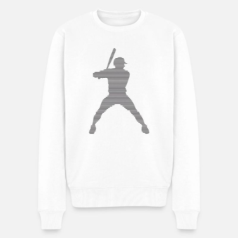 Baseball - Männer Premium Bio Pullover - Weiß