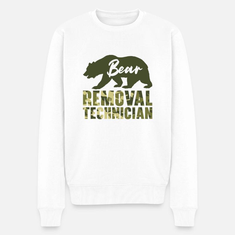 Bärenbeseitigung Techniker Bärenjagd Wildtierjagd - Männer Premium Bio Pullover - Weiß