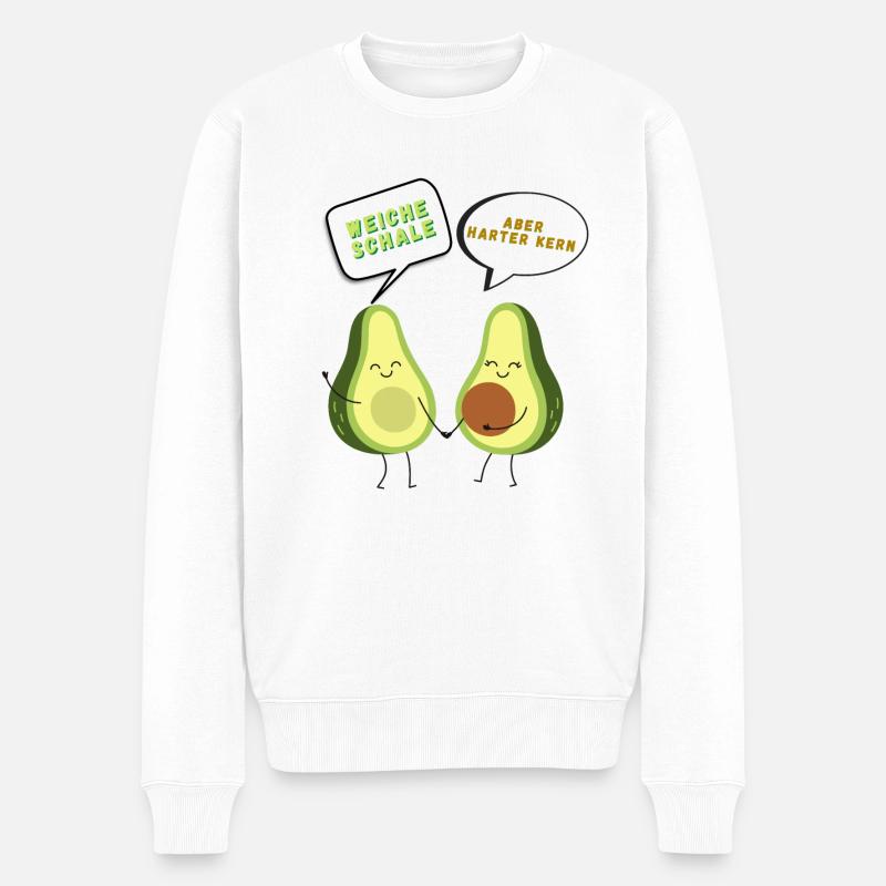 Avocado, für Veganer, ohne Fleisch - Männer Premium Bio Pullover - Weiß