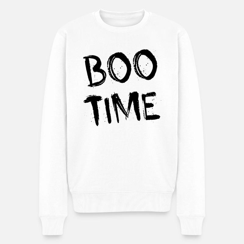 Boo Time - Männer Premium Bio Pullover - Weiß