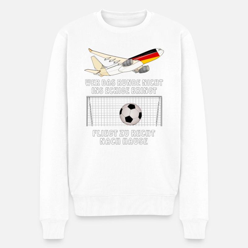 FUSSBALL HEIMFLUG - Männer Premium Bio Pullover - Weiß