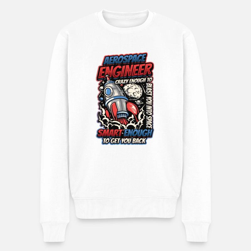 Luft- Und Raumfahrtingenieur - Männer Premium Bio Pullover - Weiß